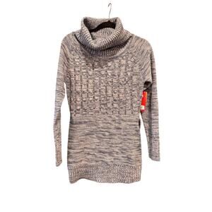 Mana Turtleneck Sweater Blue Acrylic Ribbed Long Sleeve Knit Woman's Medium NWT